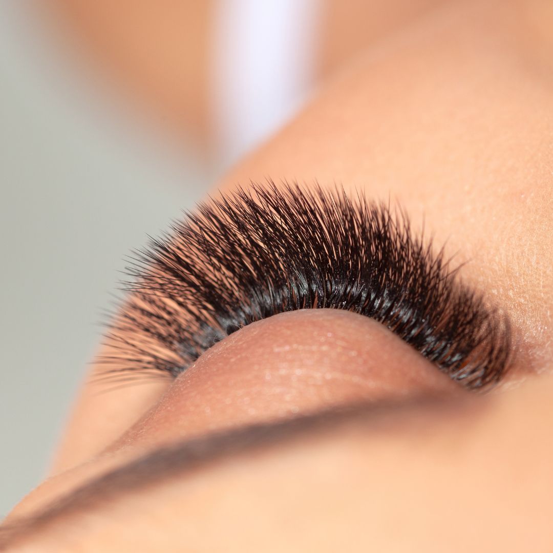 Close up of an eyelash extension