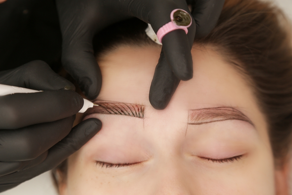 microblading, ,semi permanent,tattooing,technique,used,for,the,eyebrows,by